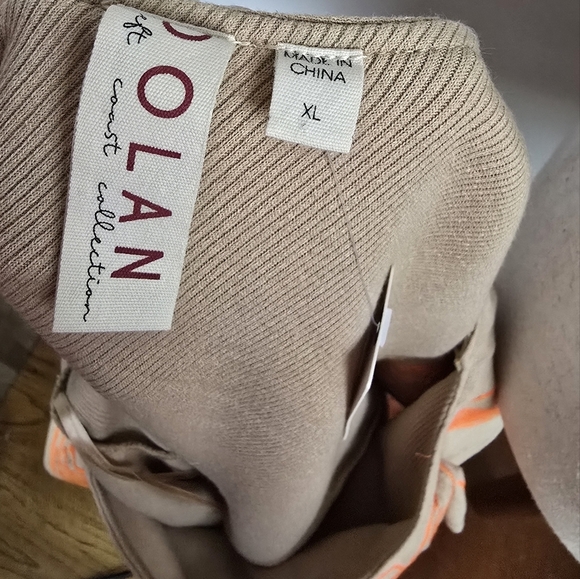 Anthropologie, New, Dolan Linen Blend Rib Knit Embroidered Ruffle Top Size XL - Picture 9 of 14